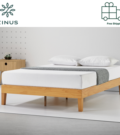 Zinus 14英寸豪华木平台天然床（底座）-单人床、超单人床、大号床